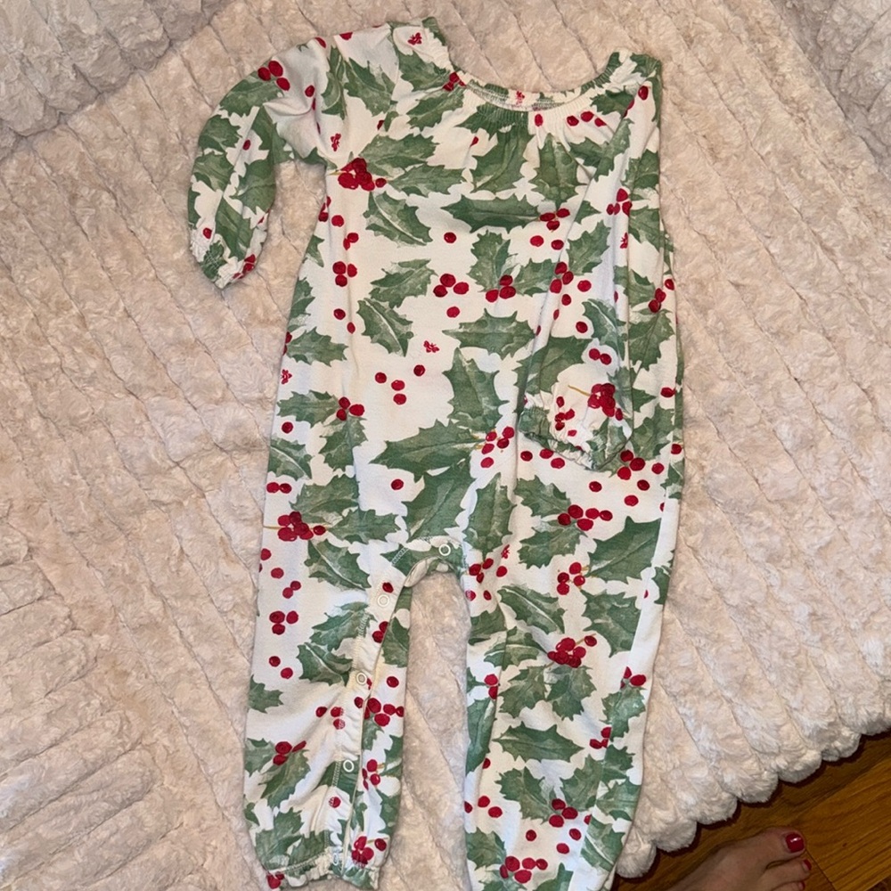 Burt’s Bees Christmas holly Onesie